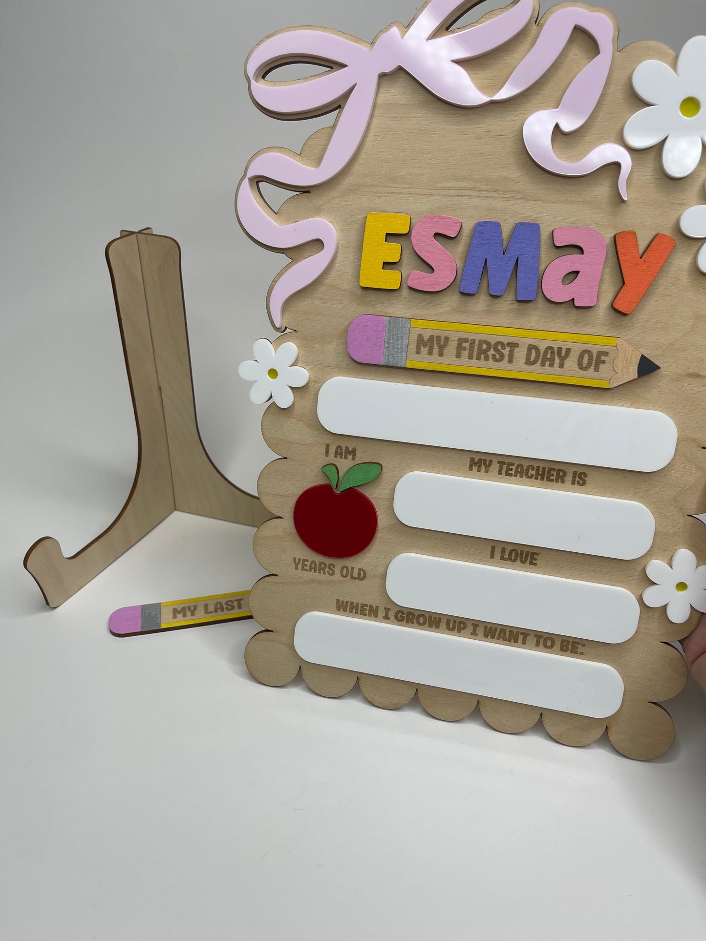 Personalized First & Last Day of School Sign - Interchangeable Pencil Prop