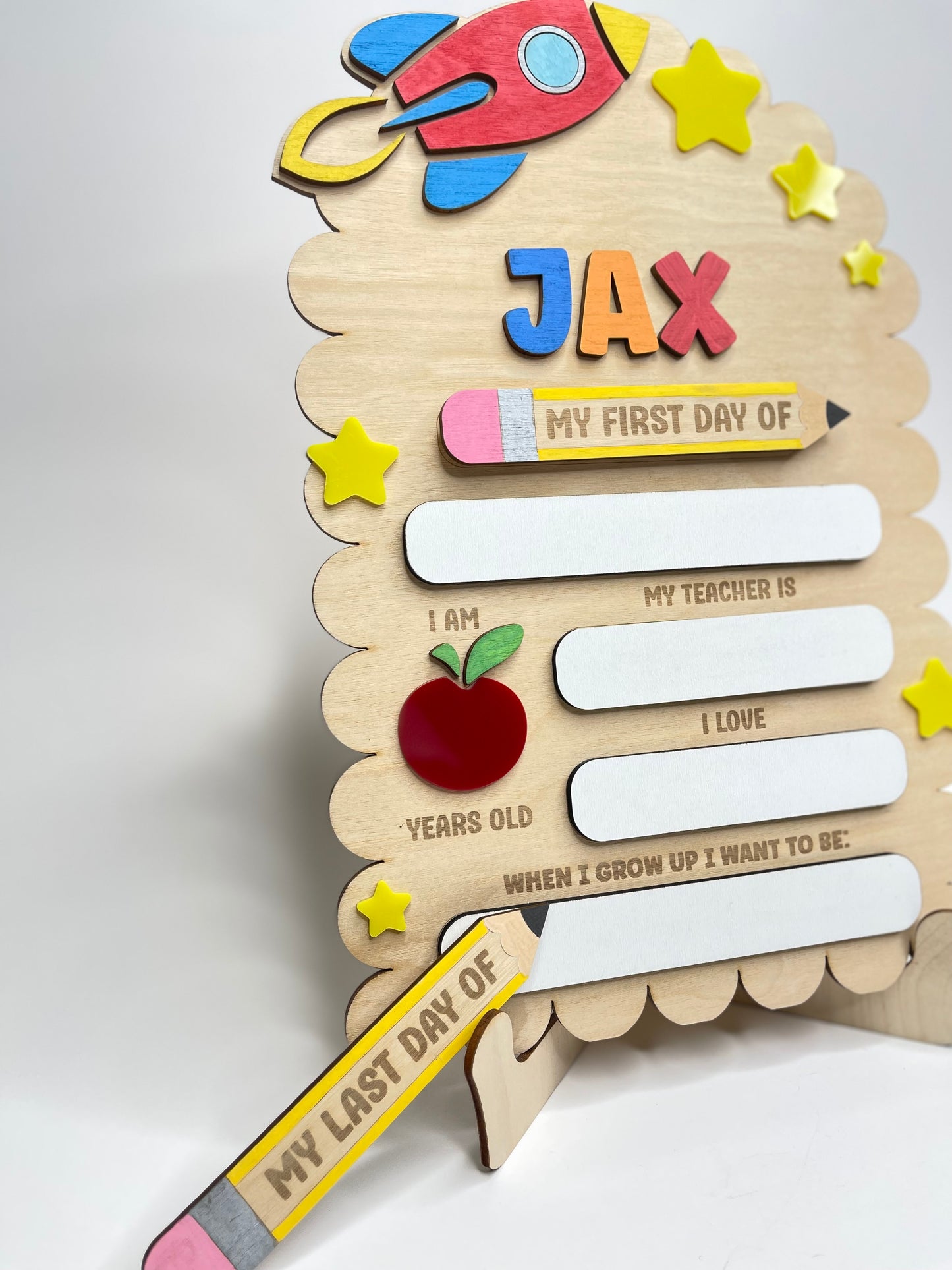 Personalized First & Last Day of School Sign – Interchangeable Pencil