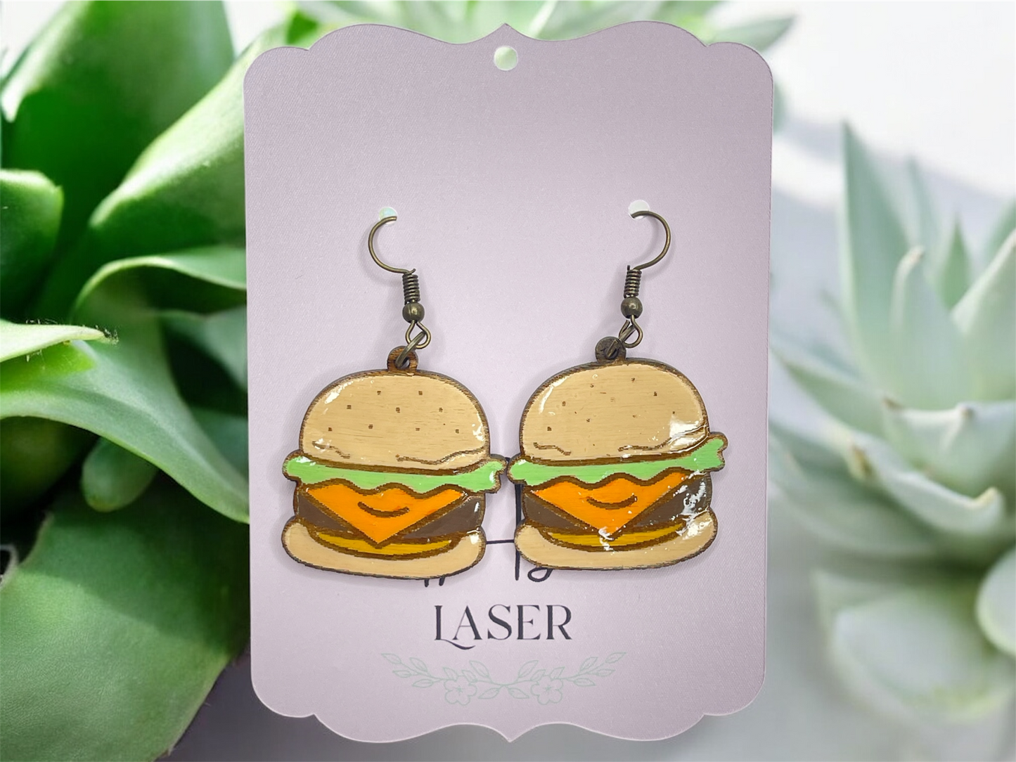 Cheeseburger Dangle Earrings