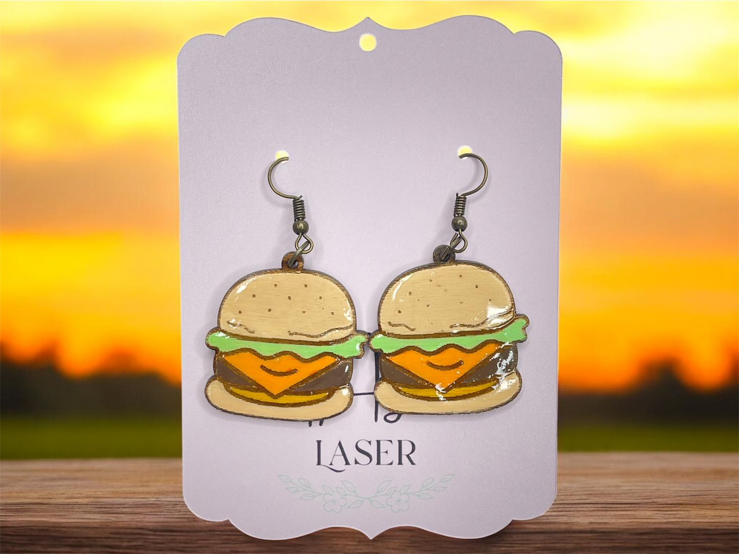 Cheeseburger Dangle Earrings