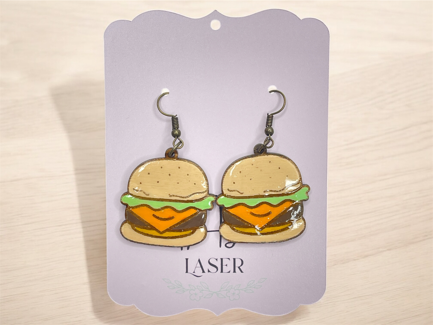 Cheeseburger Dangle Earrings