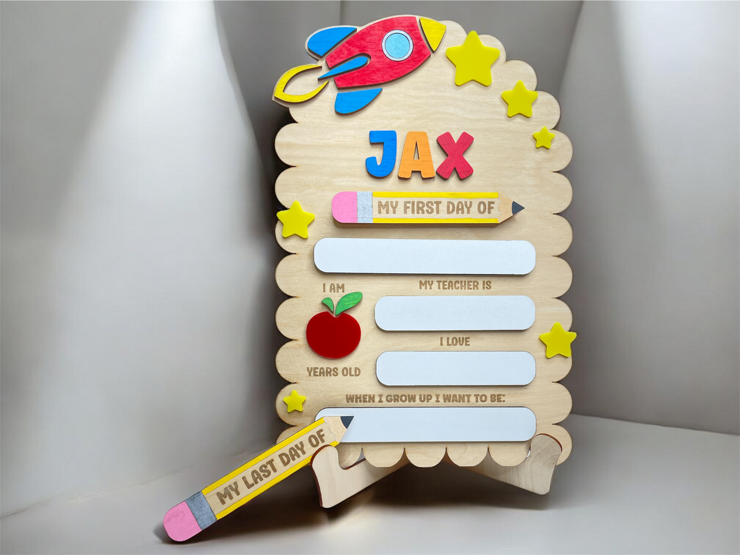 Personalized First & Last Day of School Sign – Interchangeable Pencil