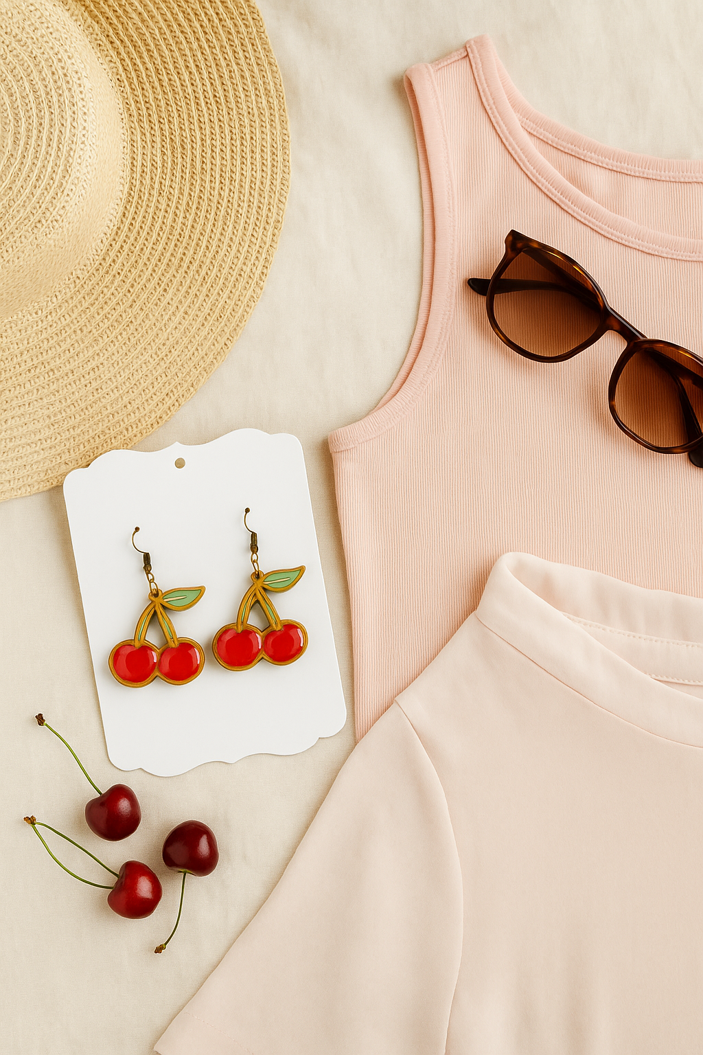 Cherry Wood & Resin Earrings