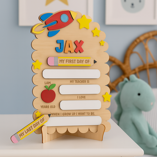 Personalized First & Last Day of School Sign – Interchangeable Pencil