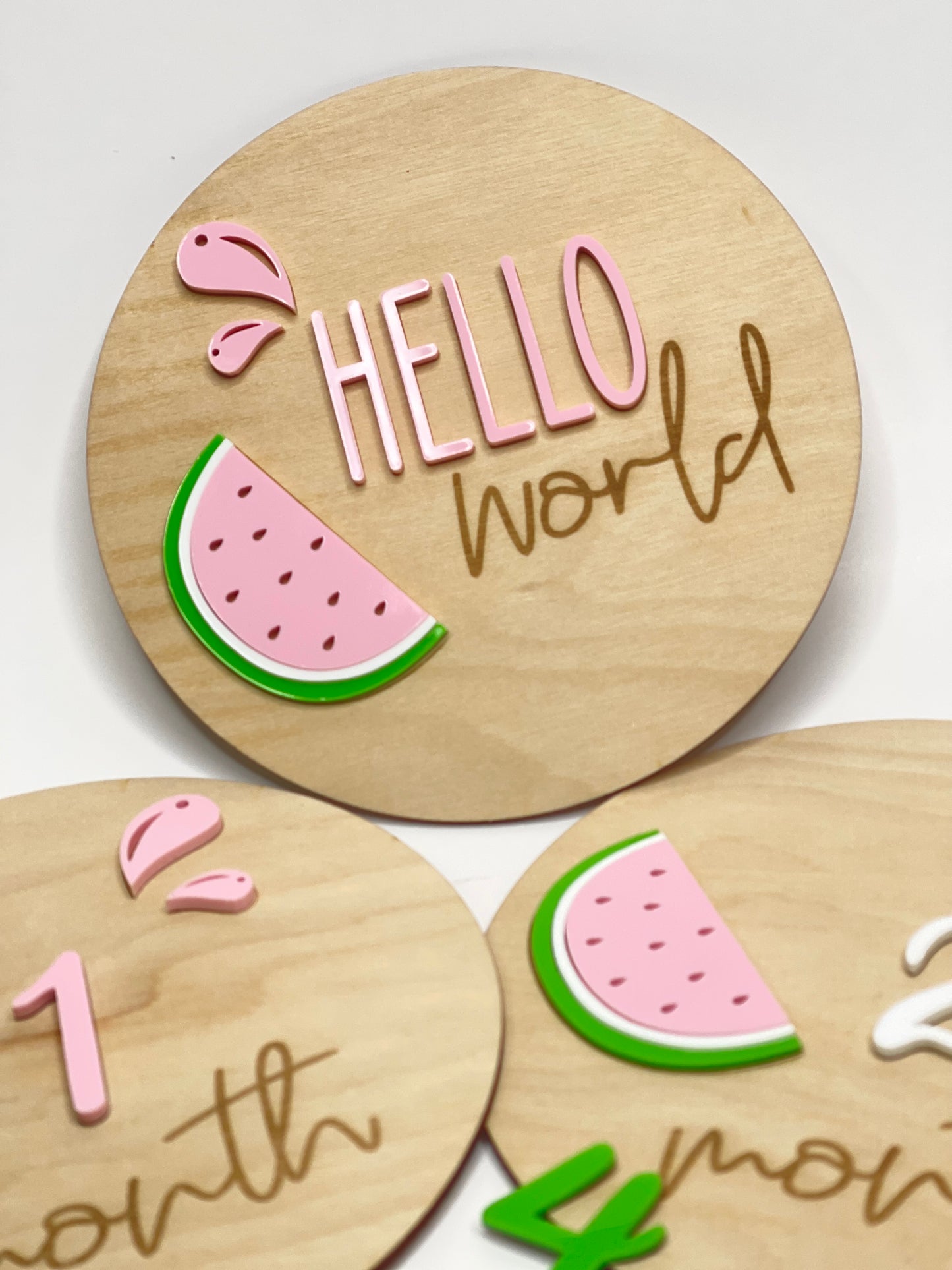 Baby Photo Prop Monthly Milestone Set, Watermelon Baby Milestone Markers